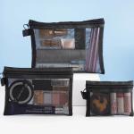 1/3pcs Mesh Clear Cosmetic Bags Small Large Black Makeup Bag Portable Travel Toiletry Organizer Case Lipstick Storage Pouch