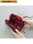 HOMEFISH Women Cosmetic Bag Solid Color Korean Style Makeup Bag Pouch Toiletry Bag Waterproof Makeup Organizer Case Luxury Bag