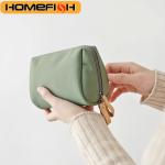 HOMEFISH Women Cosmetic Bag Solid Color Korean Style Makeup Bag Pouch Toiletry Bag Waterproof Makeup Organizer Case Luxury Bag