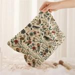 1pc Cosmetic Bags Branch Bird Pattern Women's Makeup Bag Corduroy Cosmetic Storage Bag Portable Commuting Travel Toiletry Bag