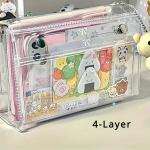 4-Layer PVC Transparent Makeup Bag, Travel Toiletry Organizer & Multi-Purpose Pencil Case for Students