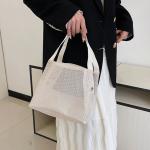 New Large Capacity Mesh Bag with Handle Travel Toiletry Makeup Bag Portable Beach Bag Cosmetic Zipper Pouch