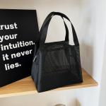 New Large Capacity Mesh Bag with Handle Travel Toiletry Makeup Bag Portable Beach Bag Cosmetic Zipper Pouch