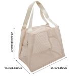 New Large Capacity Mesh Bag with Handle Travel Toiletry Makeup Bag Portable Beach Bag Cosmetic Zipper Pouch