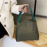 New Large Capacity Mesh Bag with Handle Travel Toiletry Makeup Bag Portable Beach Bag Cosmetic Zipper Pouch