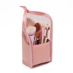 HOMEFISH 1 Pc Stand Cosmetic Bag for Women Clear Zipper Makeup Bag Travel Female Makeup Brush Holder Organizer Toiletry Bag