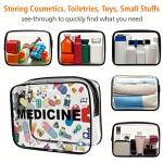 Medicine Cosmetic Bag Women Large Capacity Travel Organizer Easy Wipe Clean Toiletry Pouch Daily Use Trip Toiletry Travel Bag