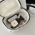 Fashion Cherry Tote Women Makeup Bag Portable Cute Ladies Cosmetic Toiletry Storage Pouch Handbag Cotton Quilted Zipper Bag