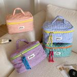 Plaid Cosmetic Bag Set Simple Style Large Capacity Portable Cosmetic Tools Storage Bag for Home Bathroom Toiletry Bag