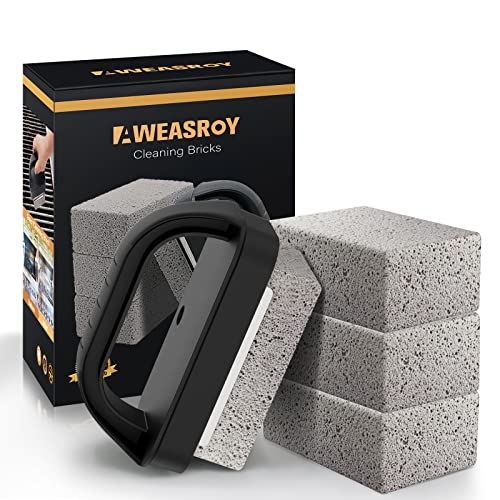 Heavy Duty Grill Cleaner Bricks with Handle - 4 Pack