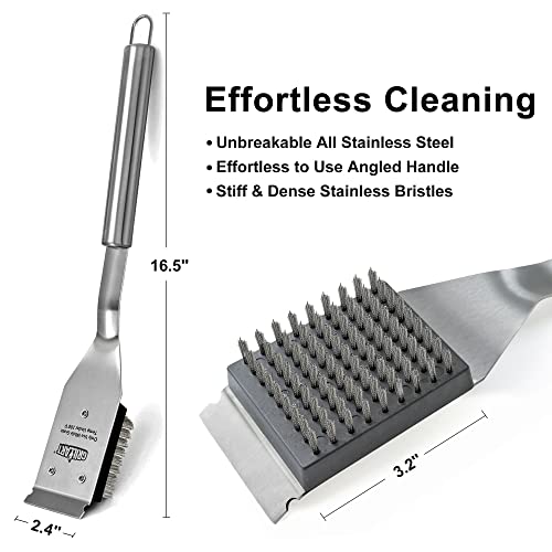 BBQ Grill Brush and Scraper - 16.5" Size