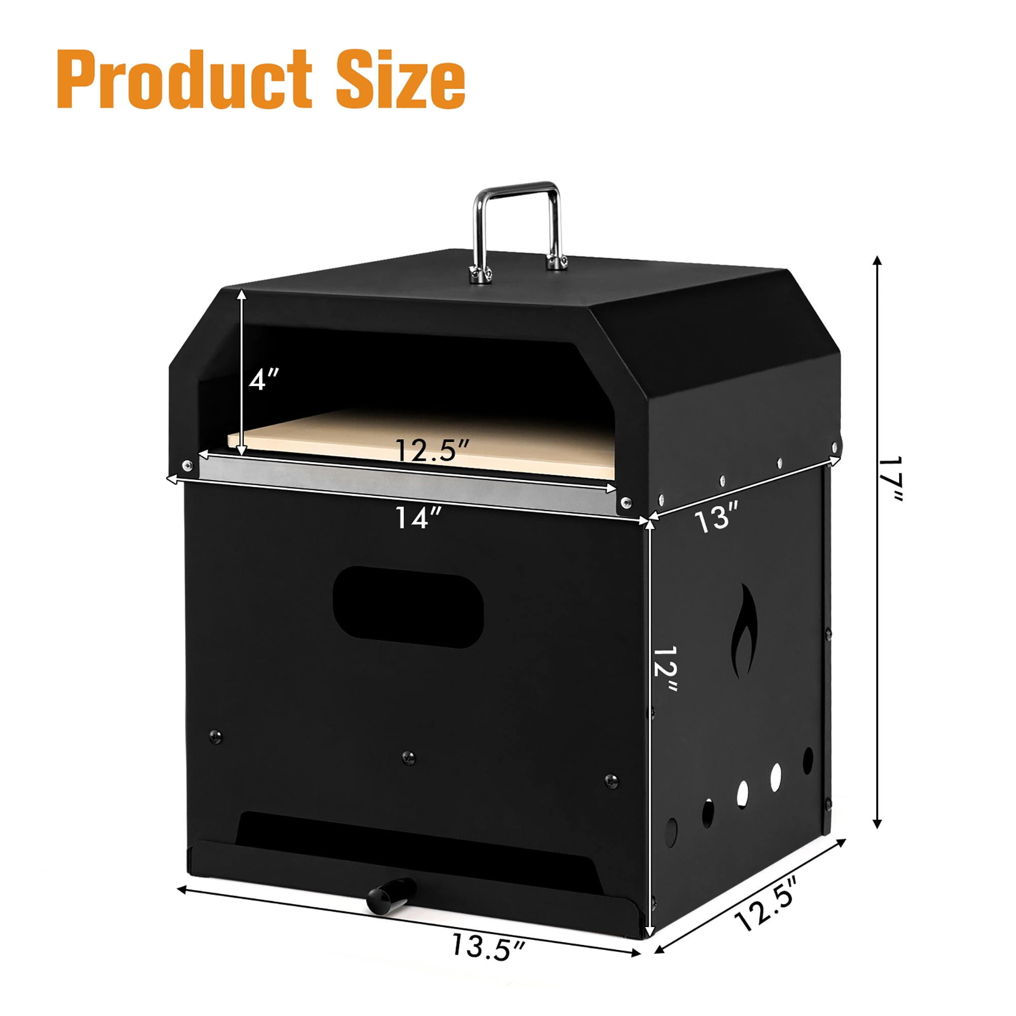 Costway 4-in-1 Outdoor Pizza Oven, Black