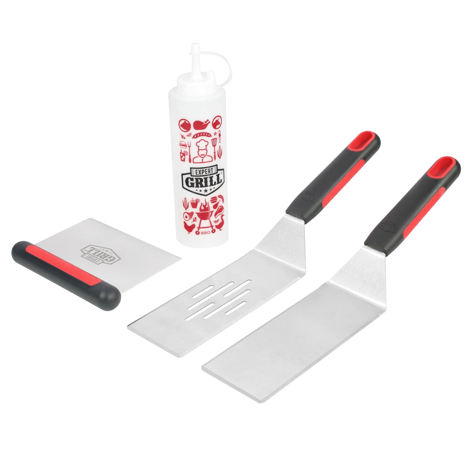 Stainless Steel BBQ Griddle Tool Set - 4 Pieces