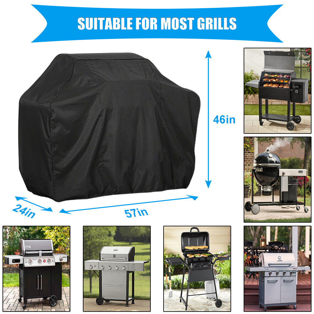 57" Waterproof Outdoor BBQ Gas Grill Cover, Heavy-Duty