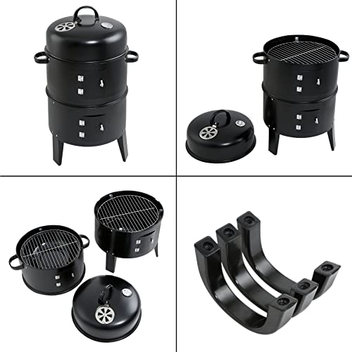 Tengchang 32" Charcoal Smoker BBQ Grill: Outdoor Cooker