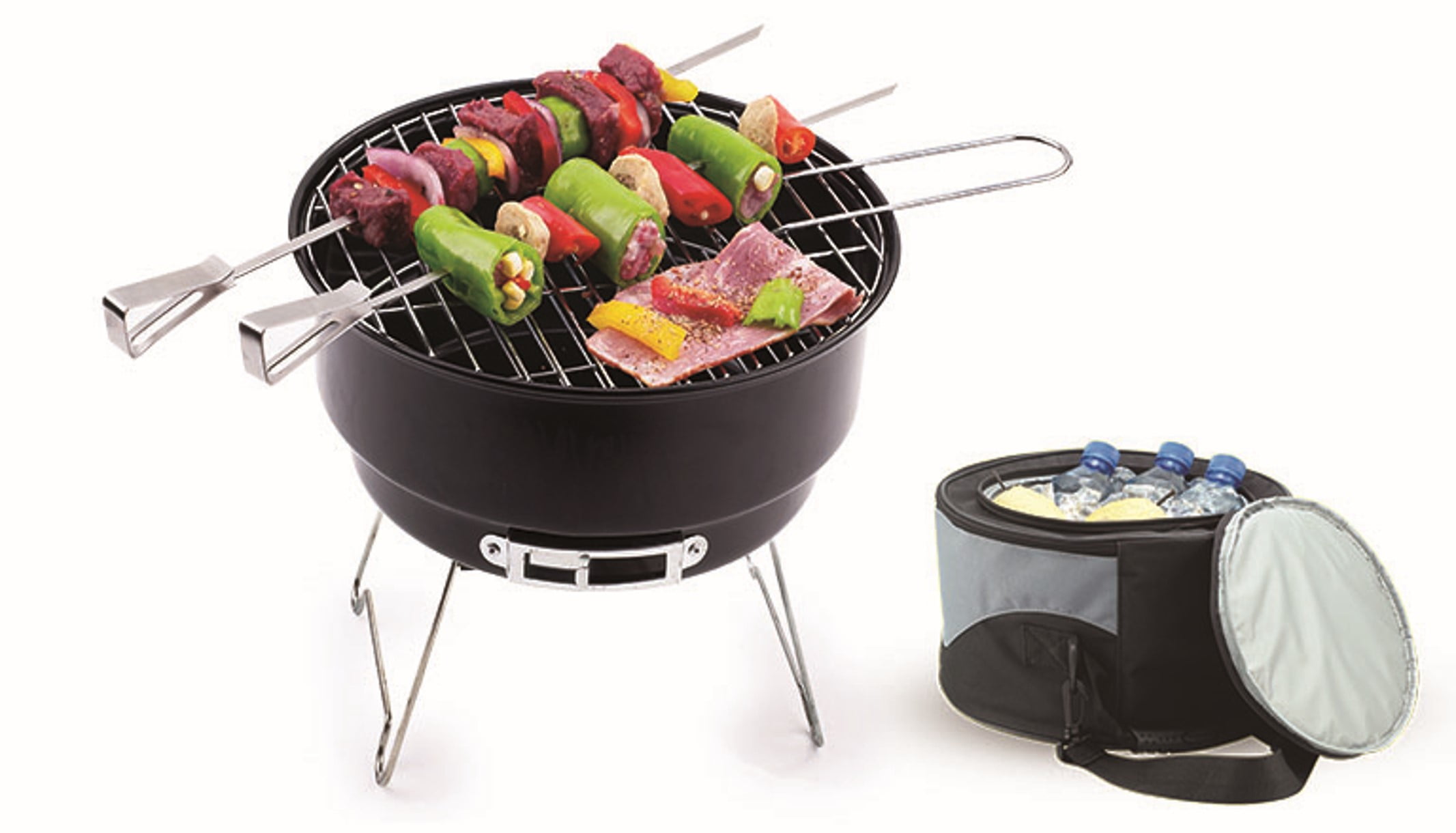10" Portable Camping Charcoal Grill with Cooler Bag