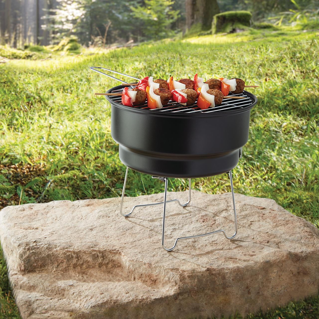 10" Portable Camping Charcoal Grill with Cooler Bag