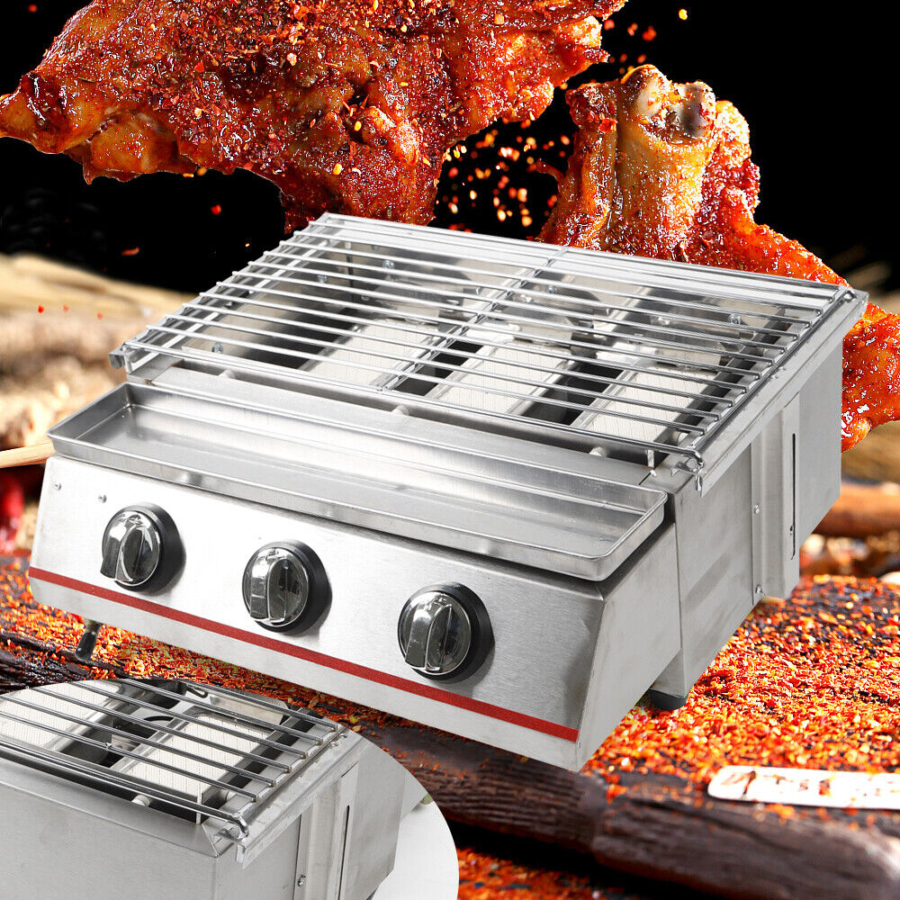 Outdoor BBQ Grill with Infrared, 3 Burners