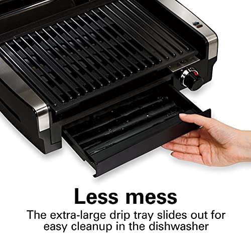 Electric Searing Grill with Viewing Window, Adjustable Temperature