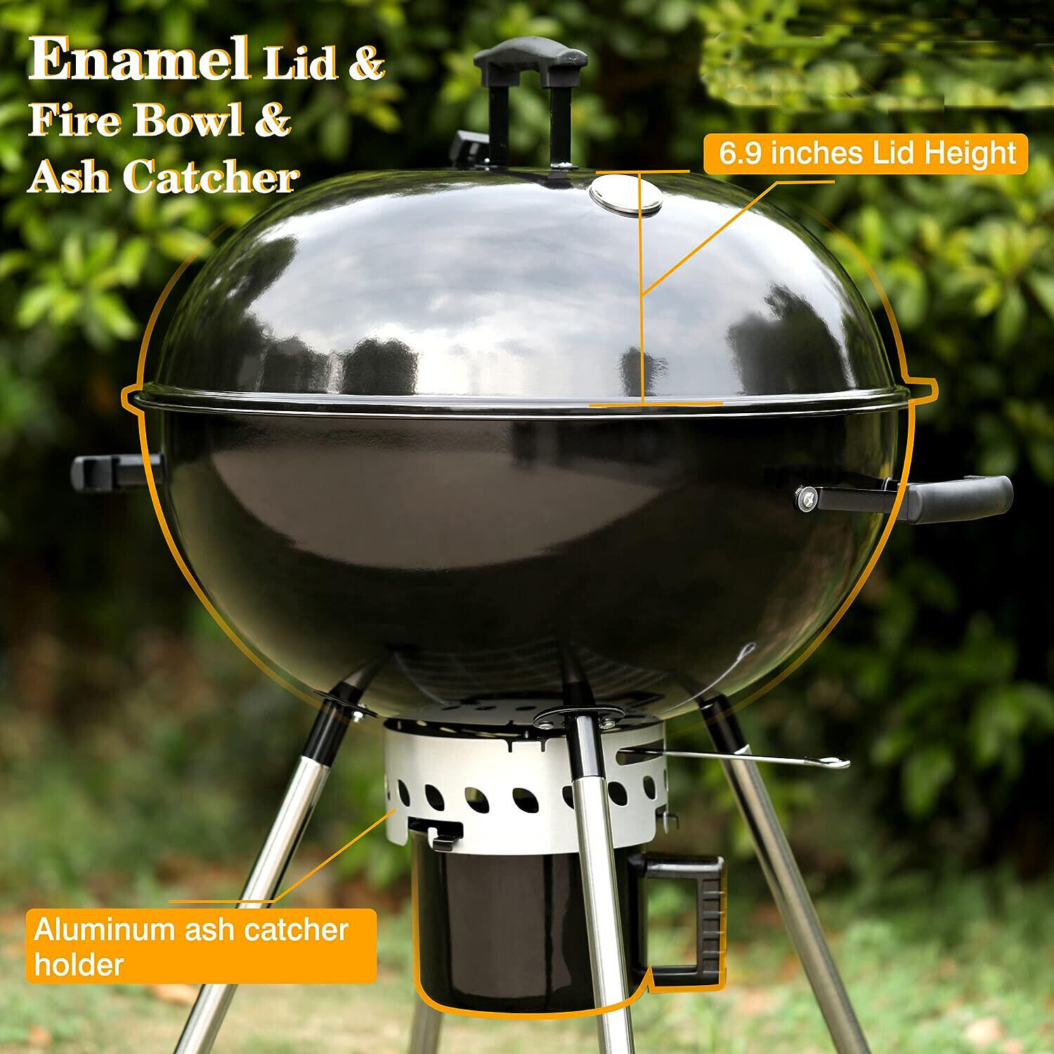 22" Kettle Charcoal BBQ Grill - Outdoor Premium