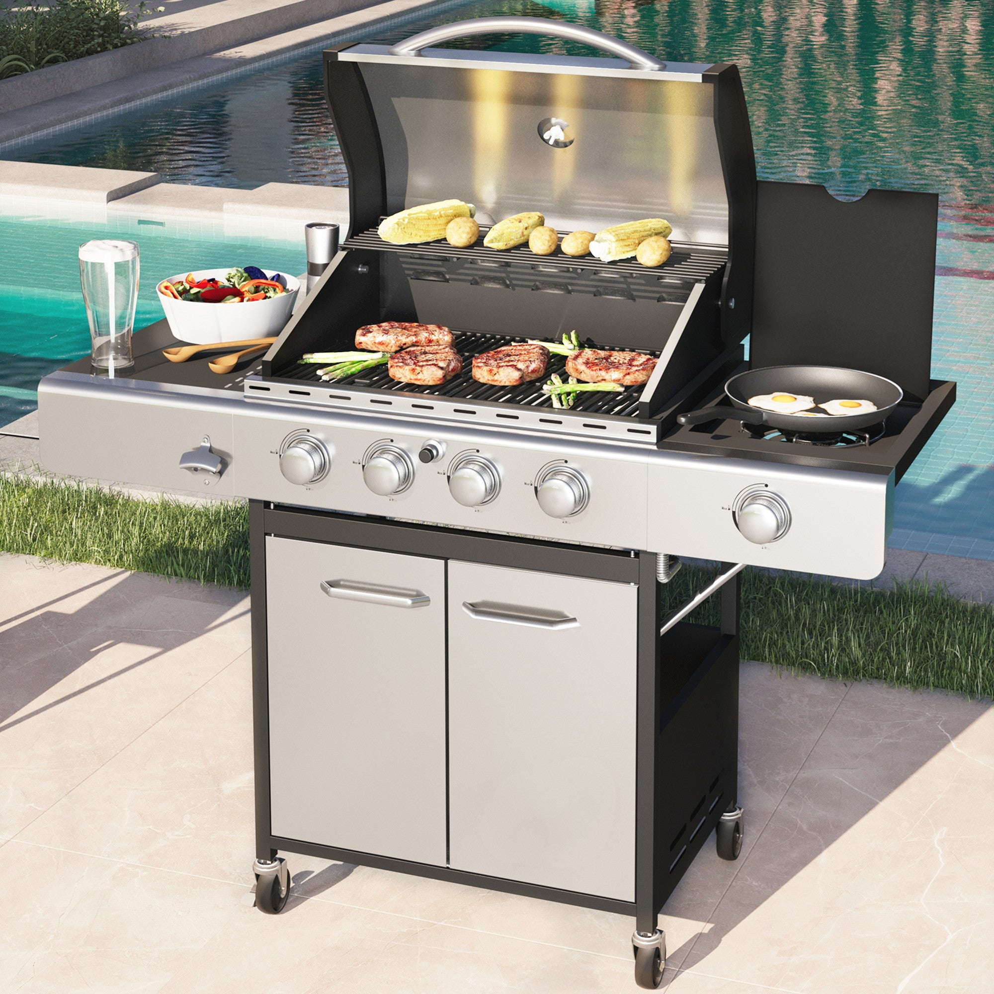 Sophia & William 4-Burner Portable Gas Grill