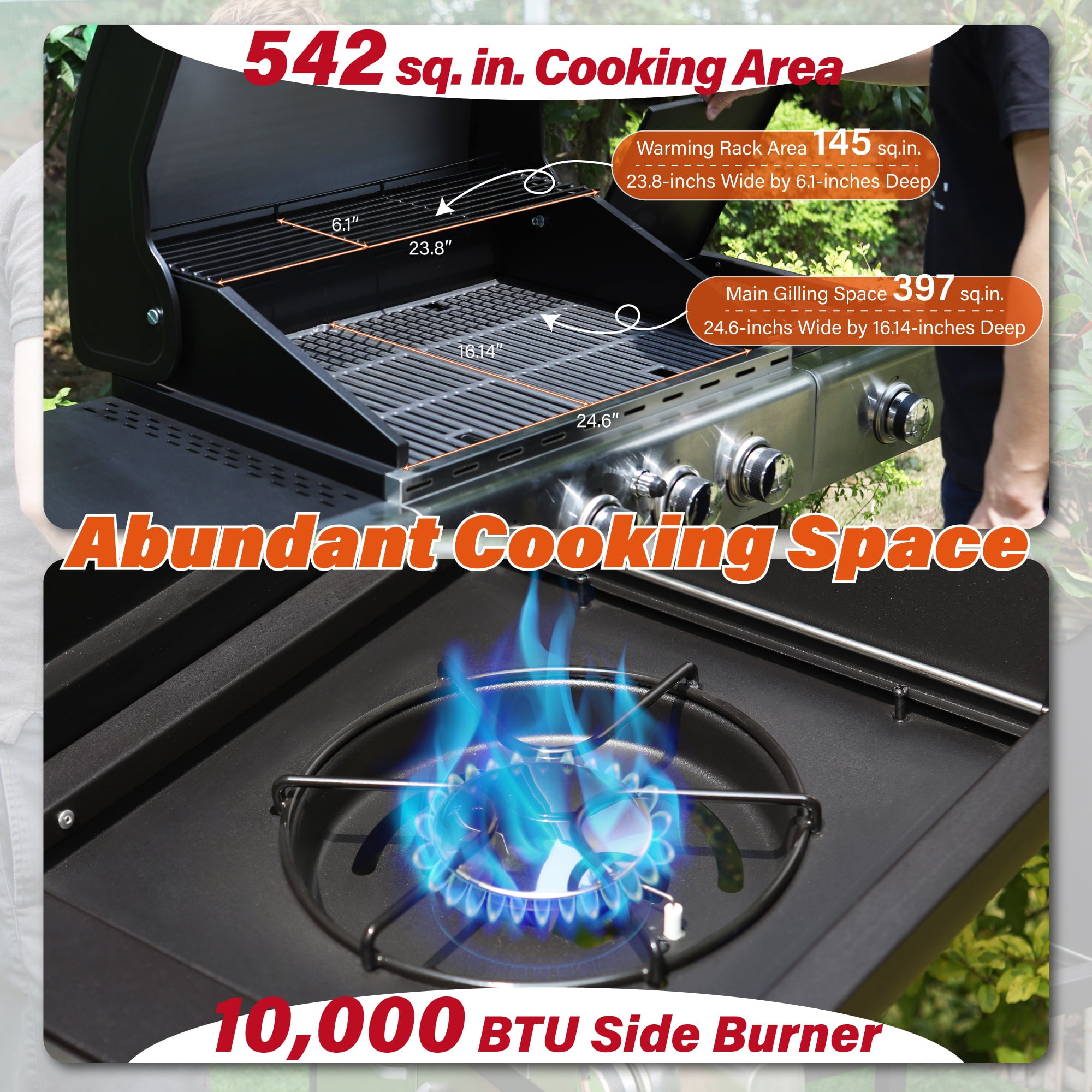 Sophia & William 4-Burner Portable Gas Grill