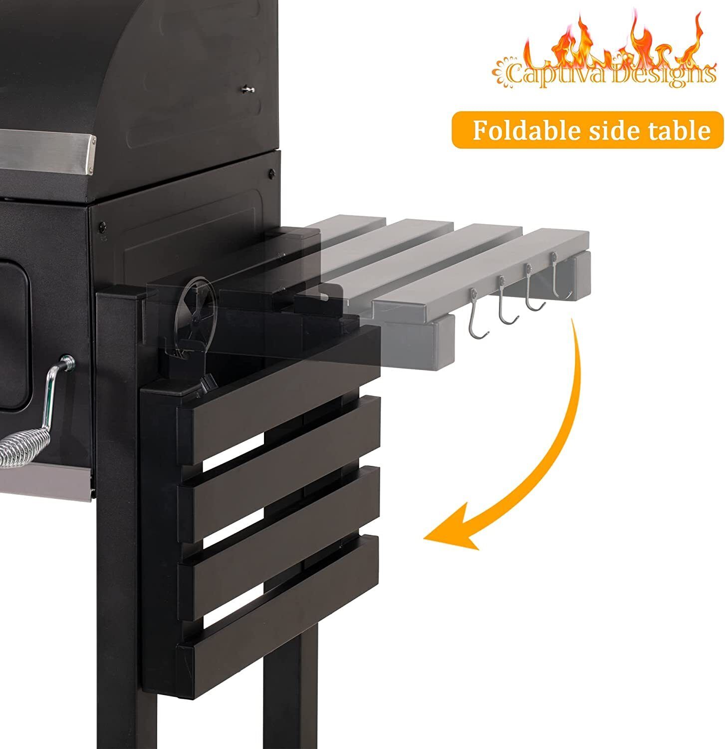 Oversize Heavy Duty Charcoal BBQ Grill with Trays