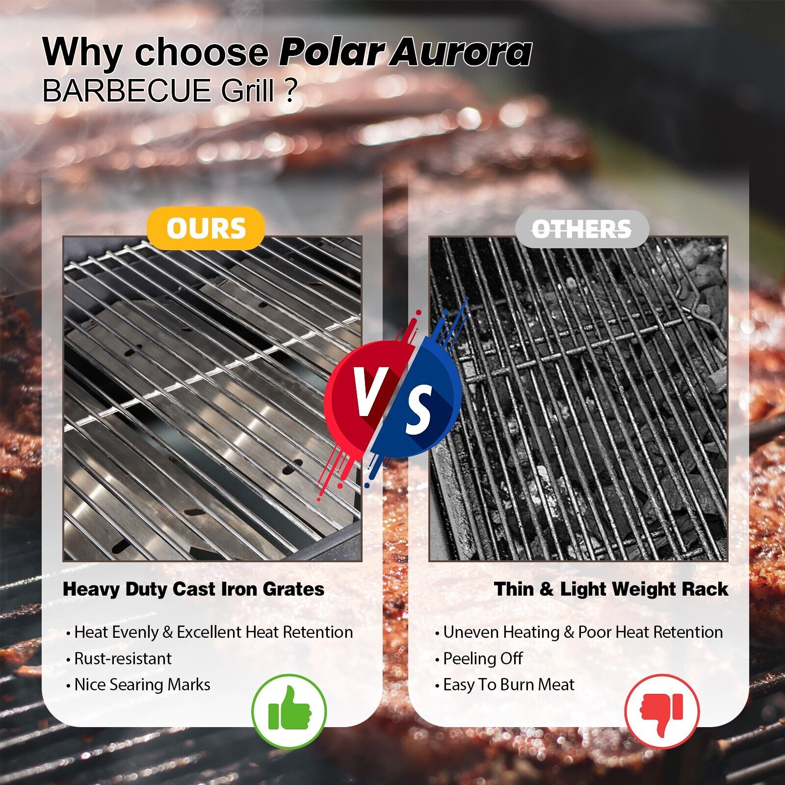 Outdoor Propane Gas Grill with 4 Burners