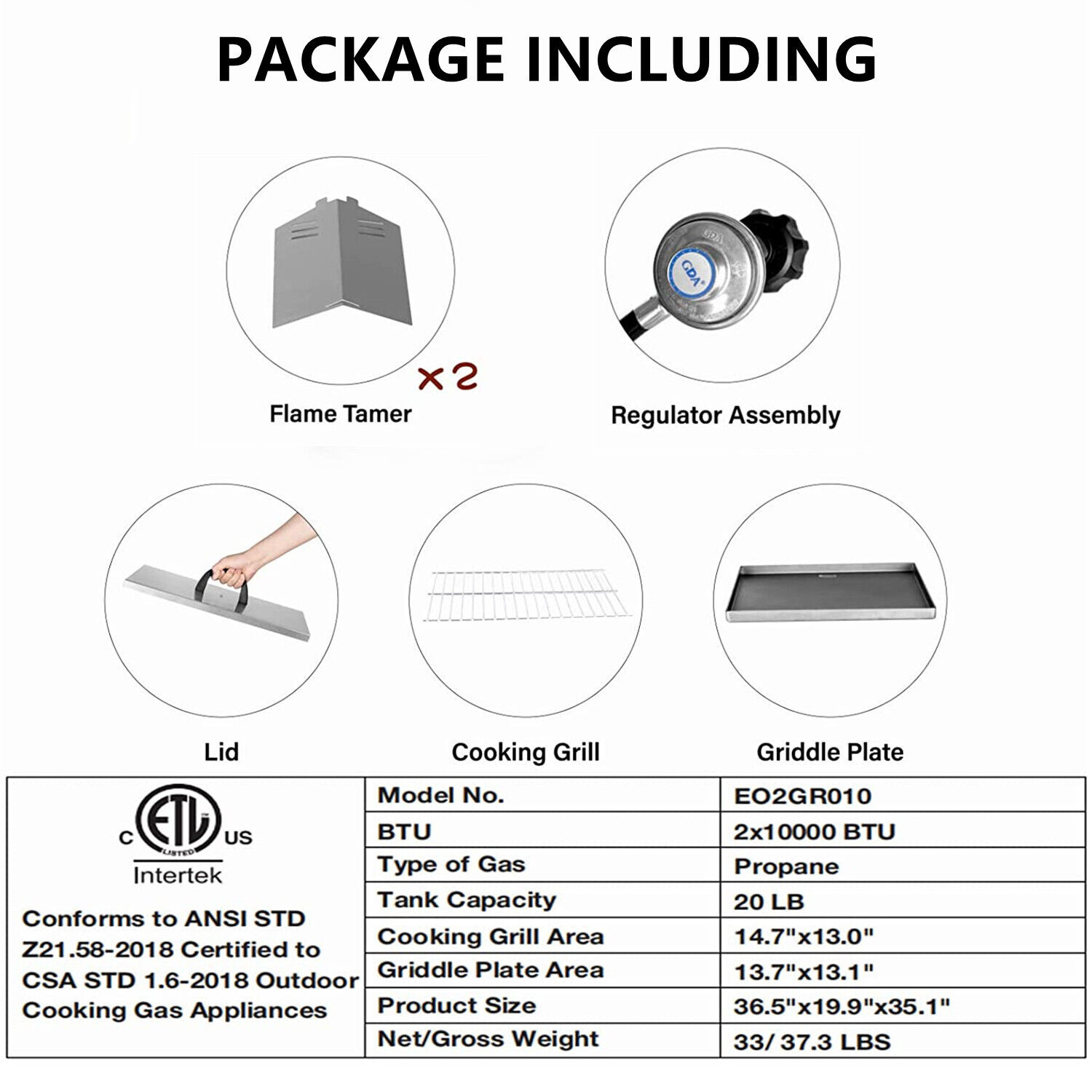 2 Burner Flat Top Griddle BBQ Grill