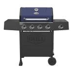 Blue Propane Gas Grill with 4 Burners and Side Burner