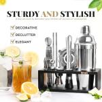 15-Piece Bartender Kit with Stand - Silver Set