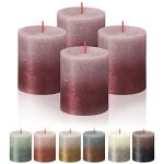BOLSIUS Rustic Metallic Pillar Candle 4 Pack