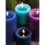 Dark Blue Unscented Pillar Candle Set of 3