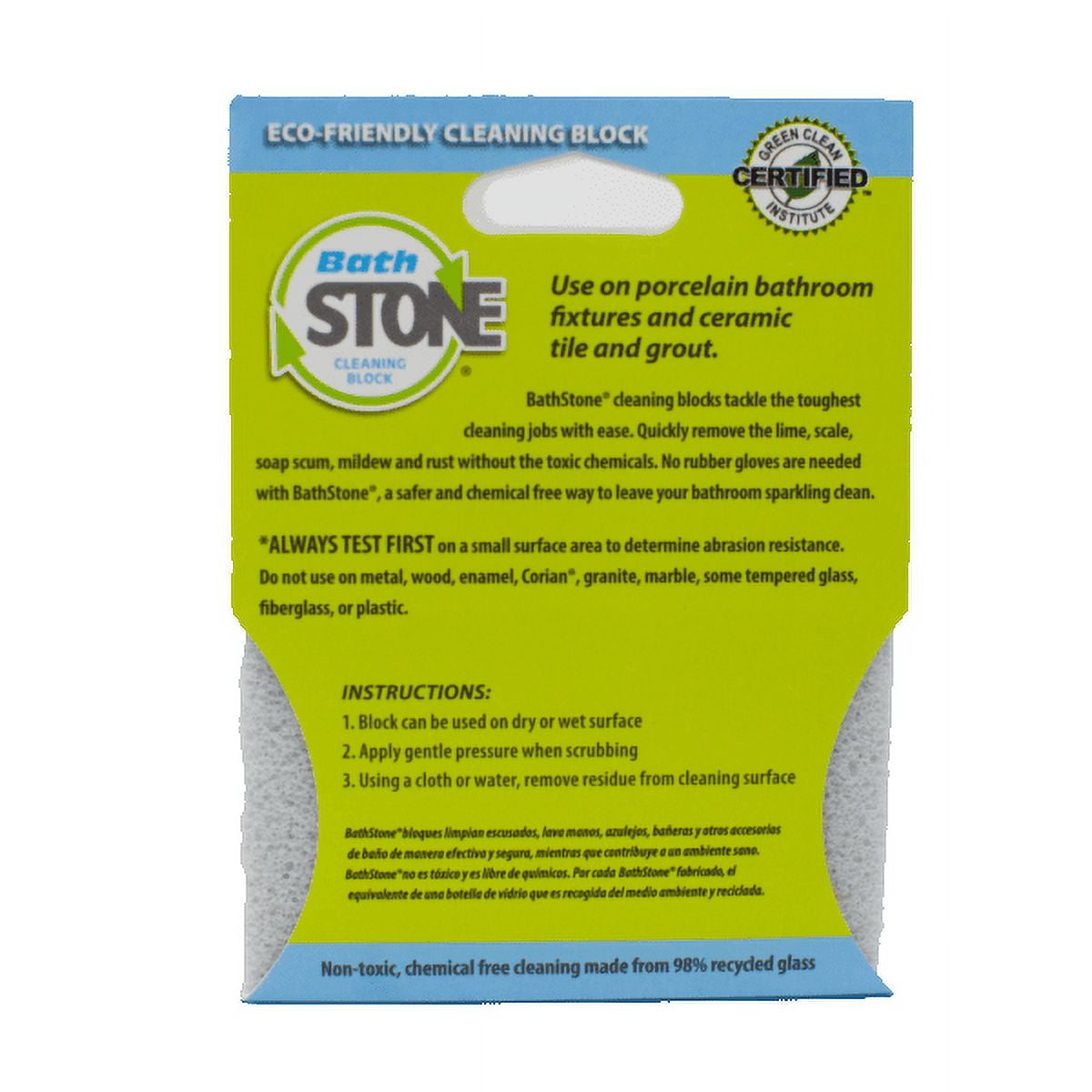 BathStone Cleaning Block 3-Pack, Chemical-Free Eco-Friendly Bathroom Cleaner