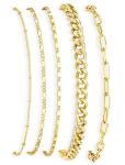 Trendy 14K Gold Plated Stackable Bracelets Set