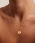 Personalized Gold Initial Necklace with Hammered Pendant