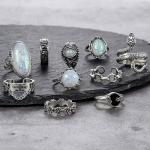 Chunky Vintage Silver Knuckle Rings Set