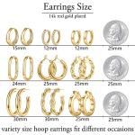 14K Gold-Plated Small Hoop Earrings for Women
