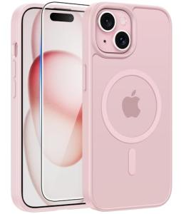 FNTCASE Light Pink iPhone 15, 14, 13 Case