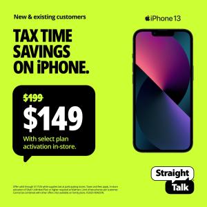 Straight Talk Apple iPhone 13, 128GB, Midnight