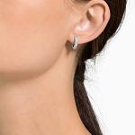 Swarovski White Crystal Rhodium-Plated Hoop Earrings