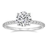 925 Silver Solitaire Halo Engagement Ring Size 5