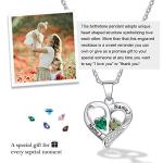 Personalized Sterling Silver Heart Birthstone Necklace