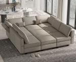 Belffin Modular Velvet Sofa with Storage Chaise