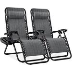 Adjustable Steel Mesh Zero Gravity Lounge Chairs - Gray
