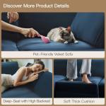 Belffin Blue Modular Velvet Sleeper Sectional Sofa