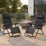 Adjustable Steel Mesh Zero Gravity Lounge Chairs - Gray