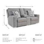 Light Gray Power Reclining Loveseat with Console