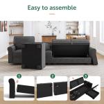 HONBAY U-Shaped Sectional Sofa with Storage Seat
