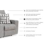 Light Gray Power Reclining Loveseat with Console
